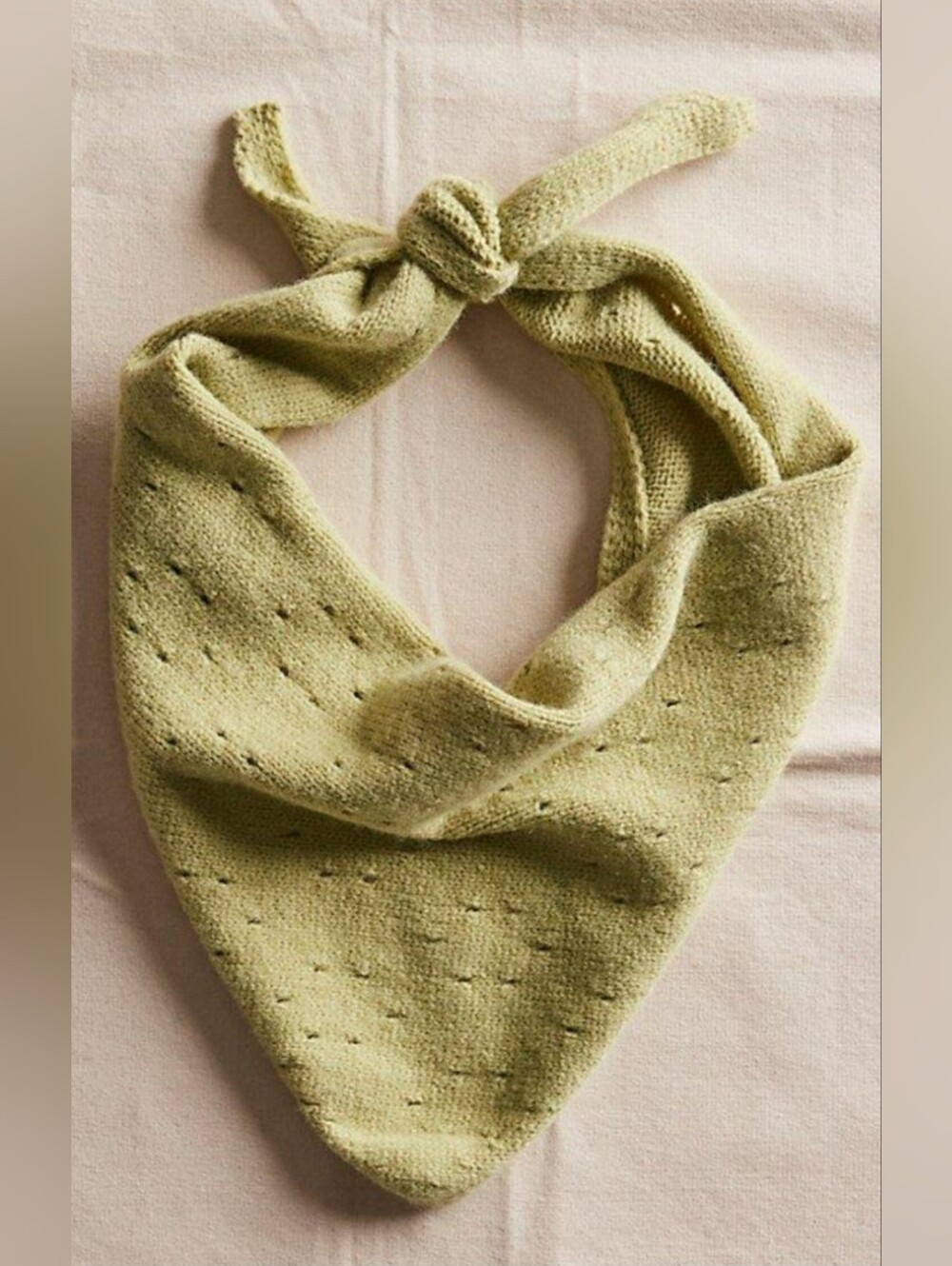 Free People Triangle Bandana Design Essential Knit Scarf Olive Color